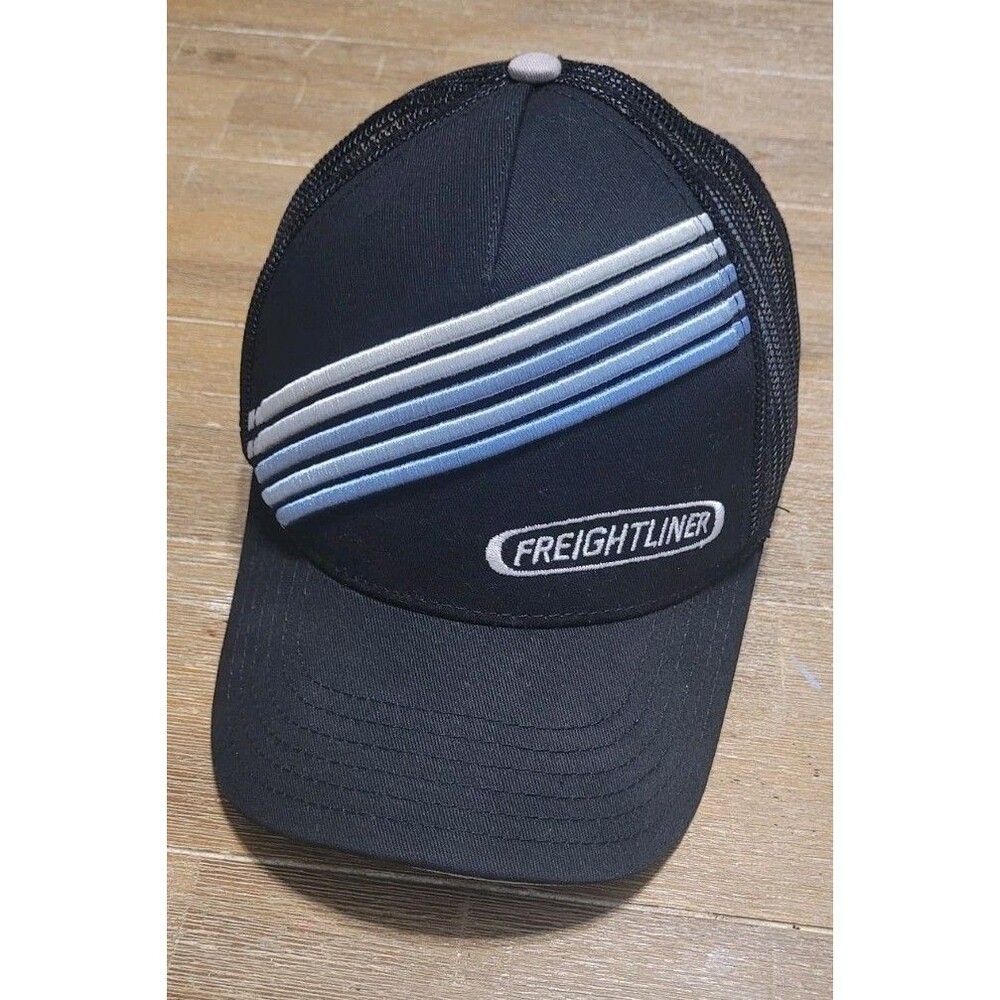 Freightliner Trucker Hat Black Mesh Snapback Cap Blue/Gray Logo Semi Truck